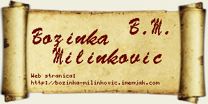 Božinka Milinković vizit kartica